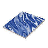 Blauw golfpatroon tegeltje (Zijkant)