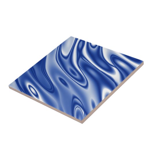 Blauw golfpatroon tegeltje (Zijkant)