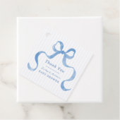 Blauw golvend lintboog Baby shower Bedankjes Labels (In situ)