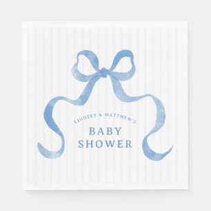 Blauw golvend lintboog Baby shower Servet