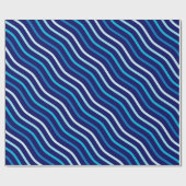 Blauw golvend naadloos patroon cadeaupapier (Vlak)