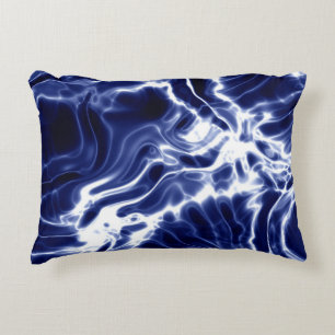 Blauw golvend patroon  accent kussen