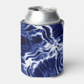 Blauw golvend patroon blikjeskoeler (Blikje Voorkant)