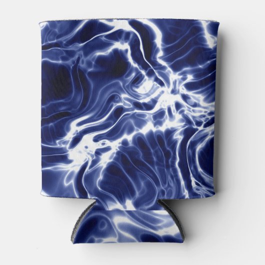Blauw golvend patroon blikjeskoeler (Voorkant)