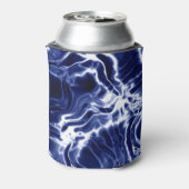 Blauw golvend patroon blikjeskoeler (Blikje Achterkant)