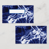 Blauw golvend patroon plaatskaartje (Voorkant / Achterkant)