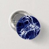 Blauw golvend patroon ronde button 3,2 cm (Voorkant /achterkant)