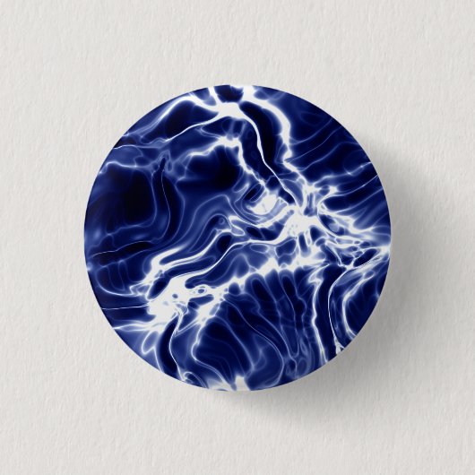 Blauw golvend patroon ronde button 3,2 cm (Voorkant)