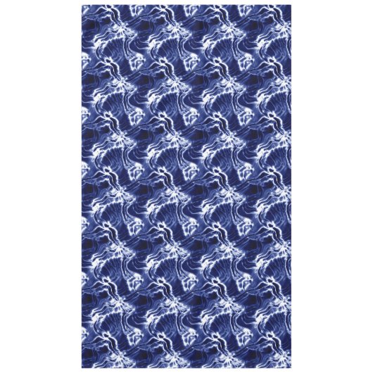 Blauw golvend patroon  tafelkleed (Voorkant)
