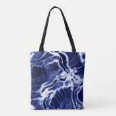 Blauw golvend patroon tote bag (Achterkant)