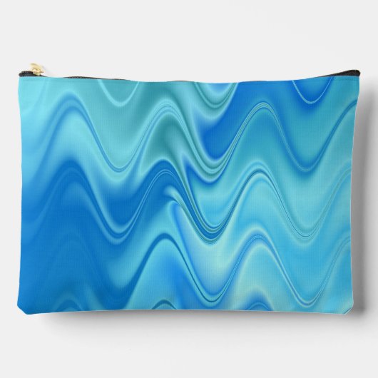 Blauw golvende abstracte grote accessoiretas etui (Voorkant)