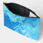 Blauw golvende abstracte grote accessoiretas etui (Open)
