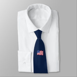 Blauw golvende Amerikaanse vlag stropdas
