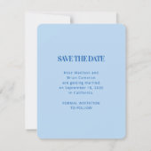 Blauw Golvende Cabana Bruiloft Save The Day Date (Achterkant)