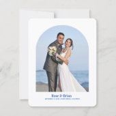 Blauw Golvende Cabana Bruiloft Save The Day Date (Voorkant)