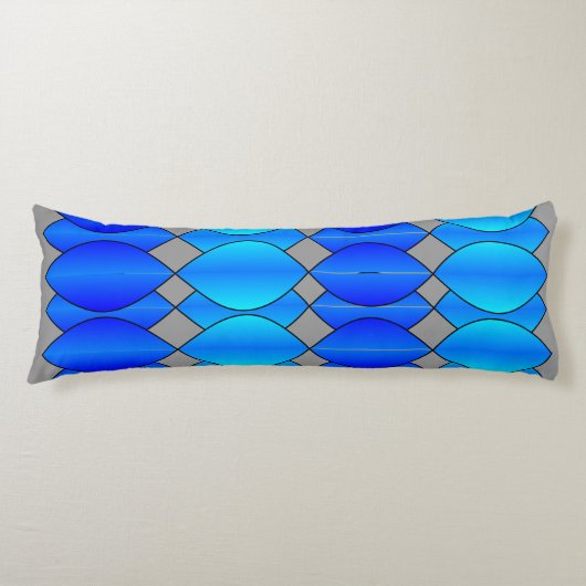 blauw gordijnkussen lichaamskussen (Voorkant)