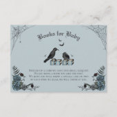 Blauw Gotisch Baby shower Zwart Raven Boeken voor  Informatiekaartje (Voorkant)