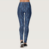 Blauw gotisch damast leggings (Achterkant)