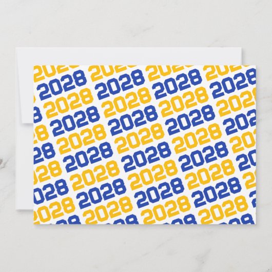 Blauw & Goud 3 Foto Afstuderen Uitnodiging (Achterkant)