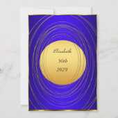 Blauw goud 50e verjaardag uitnodiging (Achterkant)