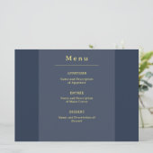 Blauw Goud Aangepast Plat Menu (Staand voorkant)