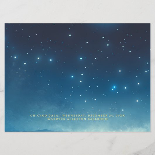 Blauw Goud Aangepast Plat Menu (Achterkant)