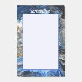 Blauw Goud Abstract 3D-effect Gepersonaliseerd 4x6 Post-it® Notes (Voorkant)