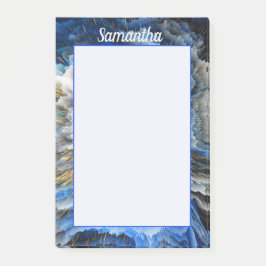 Blauw Goud Abstract 3D-effect Gepersonaliseerd 4x6 Post-it® Notes