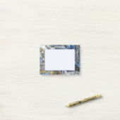 Blauw Goud Abstract 3D-effect Persoonlijk 4x3 Post-it® Notes (Op bureau)