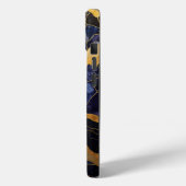 Blauw Goud Abstract Marmeren Monogram Initialen Case-Mate iPhone Case (Achterkant / Links)