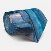 Blauw & Goud Abstract Stropdas (Opgerold)