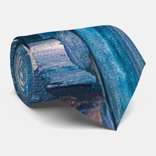 Blauw & Goud Abstract Stropdas (Opgerold)