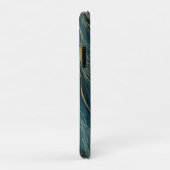 Blauw Goud Abstract Waterverf Golven in Stille Case-Mate iPhone Case (Achterkant/rechts)