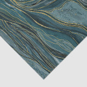 Blauw Goud Abstract Waterverf Trouwfeest Tissuepapier (Detail)