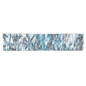 Blauw Goud Abstracte Kunst Korte Tafel Runner Tafelloper (Horizontaal)