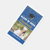 Blauw Goud Afstudeerfoto 2026 Afstudeerfeest Servet (Hoek)