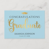 Blauw goud Afstuderen woorden van Afstuderen Informatiekaartje (Voorkant)