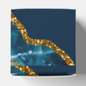 Blauw & Goud Agaat Geode Glitter Bruiloft Bedankdoosjes (Bovenkant)