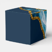 Blauw & Goud Agaat Geode Glitter Bruiloft Bedankdoosjes (Achterkant)