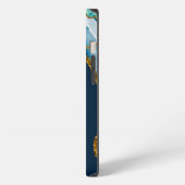 Blauw & Goud Agaat Geode Initialen   iPhone Hoesje (Linkerkant)