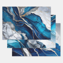 Blauw Goud Agaat Marmer Glitter Abstract Ontwerp