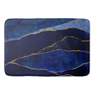 Blauw & Goud Agaat Moderne Glam Minimalistische Ch Badmat