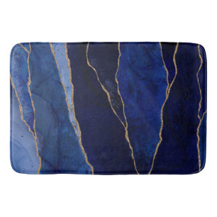 Blauw & Goud Agaat Moderne Glam Minimalistische Ch Badmat