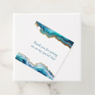 Blauw Goud Agate Bar of Bat Mitzvah Bedankjes Labels
