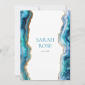 Blauw Goud Agate Bar of Bat Mitzvah Kaart (Achterkant)