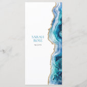 Blauw Goud Agate Bar of Bat Mitzvah Menu (Achterkant)