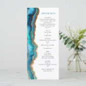 Blauw Goud Agate Bar of Bat Mitzvah Menu (Staand voorkant)