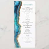Blauw Goud Agate Bar of Bat Mitzvah Menu (Voorkant)