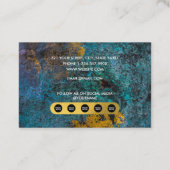 Blauw & Goud Agate Geode Glitter Monogram Marmer Visitekaartje (Achterkant)