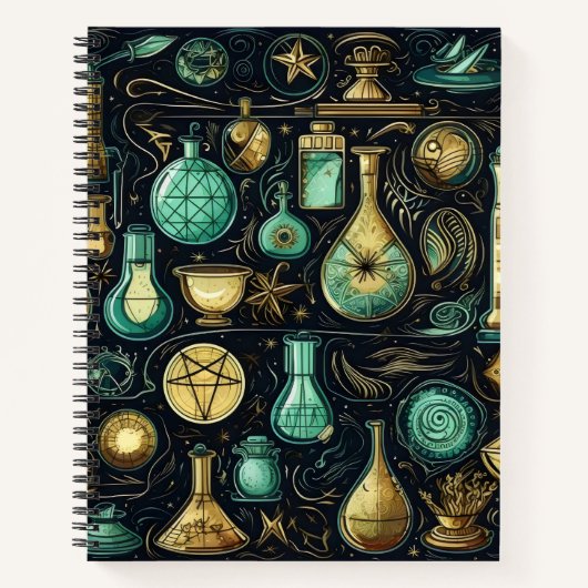 Blauw-goud-alchemie Notitieboek (Voorkant)